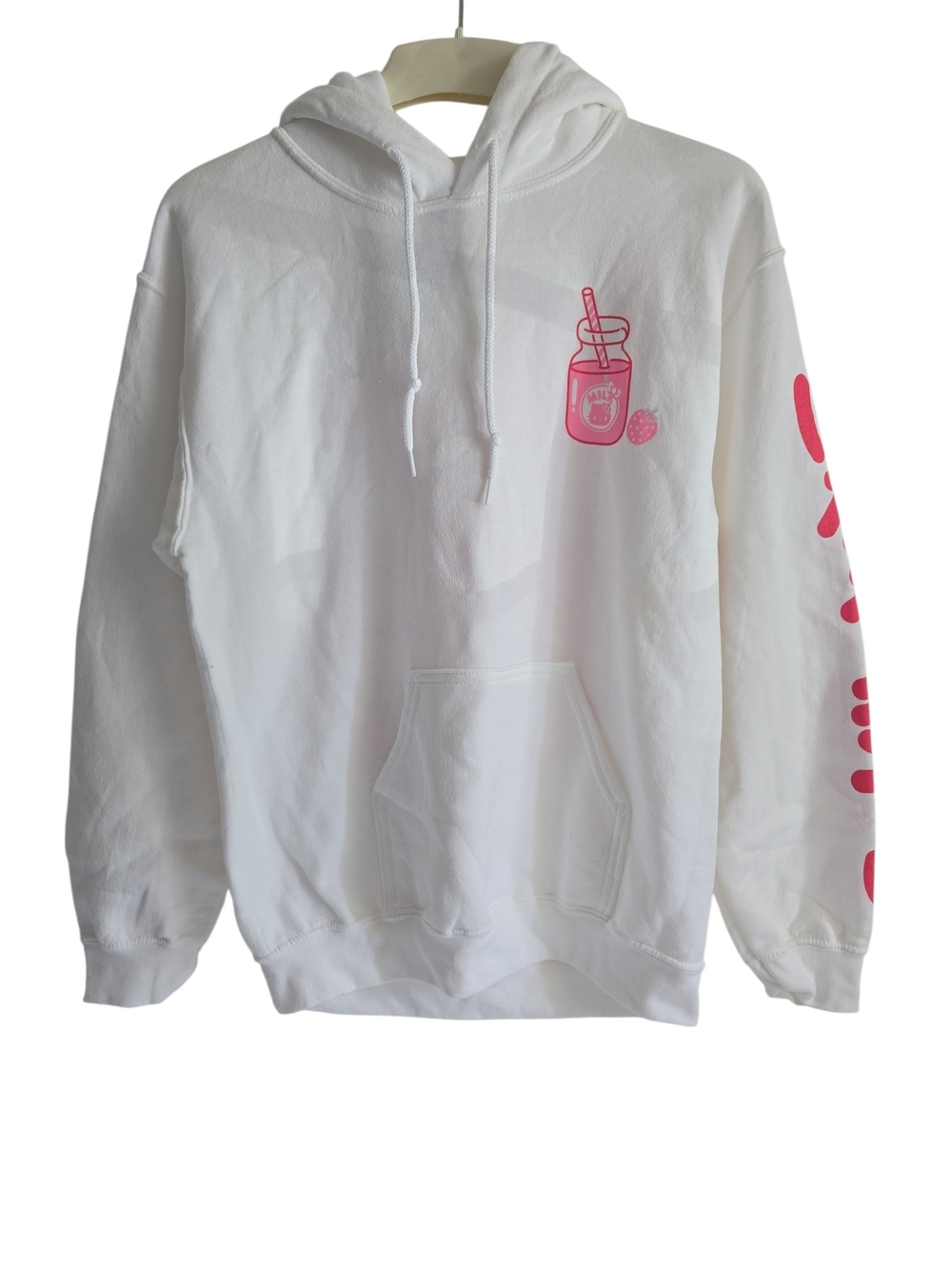 SANRIO Hello Kitty White Hoodie with Pink Logo Print
